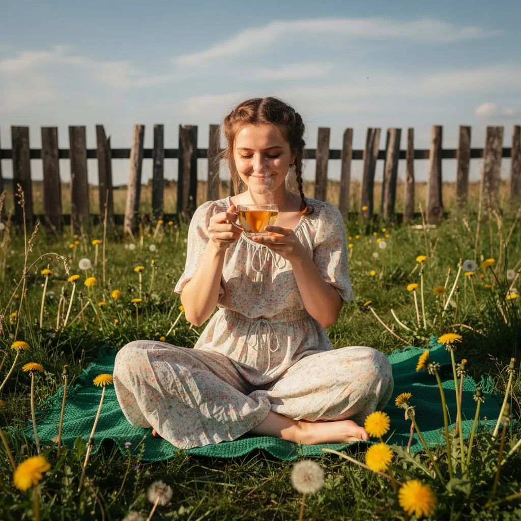 Pienėlių šaknų arbata, supakuota elegantiškame maišelyje.