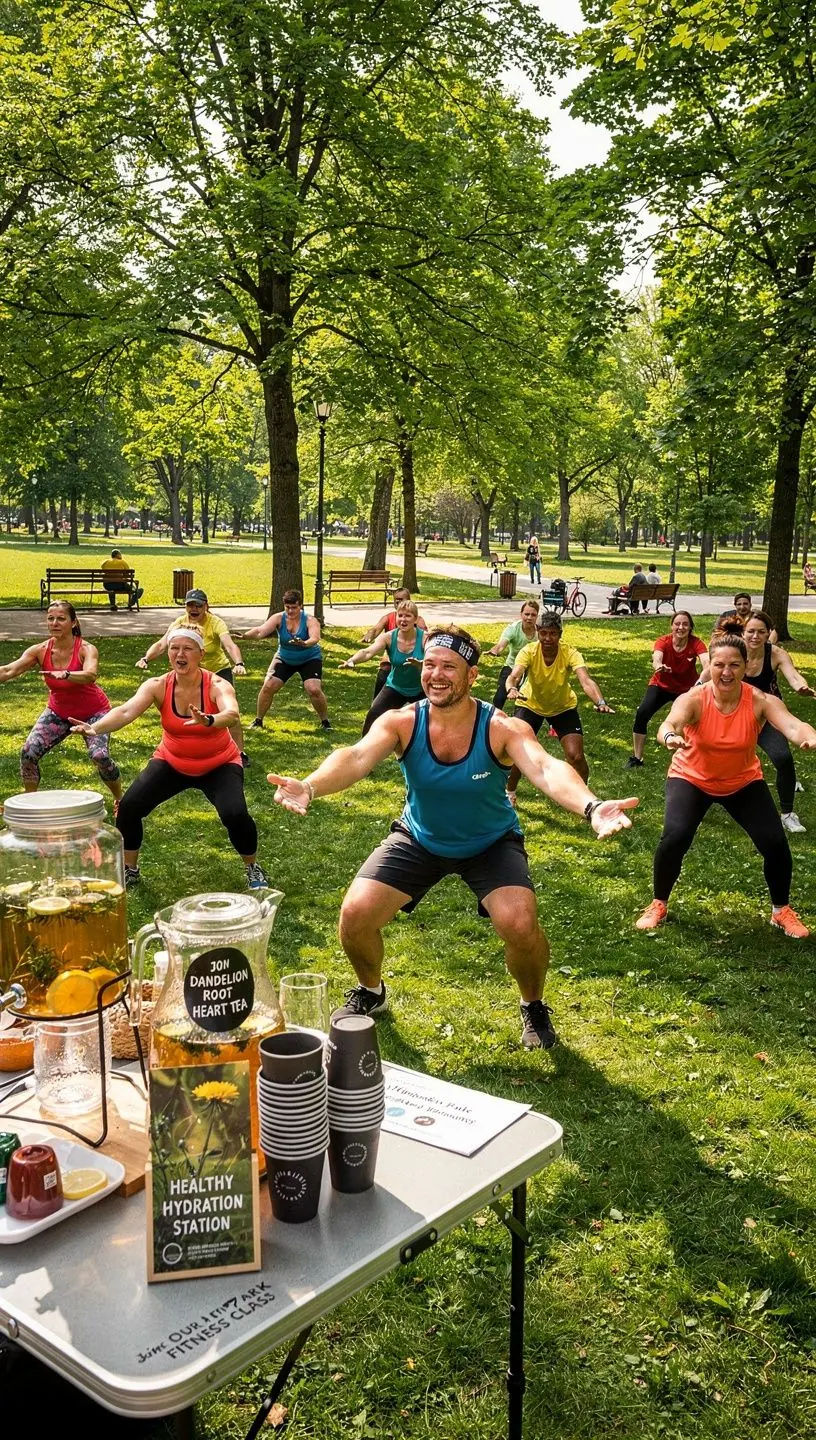 Pienės šaknų arbatos puodelis, garuojantis ant medinio stalo.